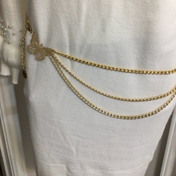 Goldtone Butterfly Belly Chain up to 34 Waist Gorgeous and Fun Drawer 6 - Picture 2 of 5